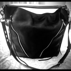 Rebecca Minkoff Black Leather Moto Hobo Purse